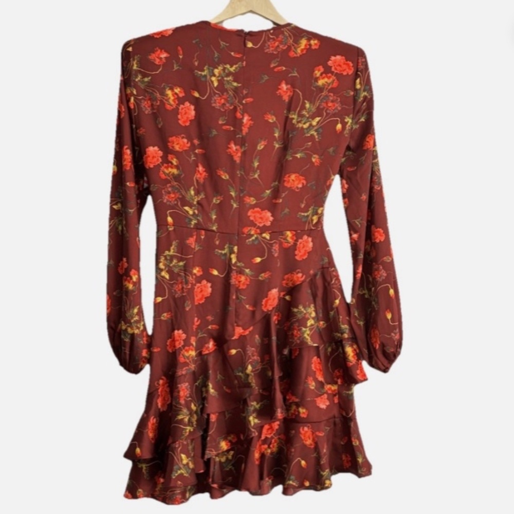Cinq À Sept Faux Tie Puff Long Sleeve Mini Dress Size: 0 - Picture 3 of 7